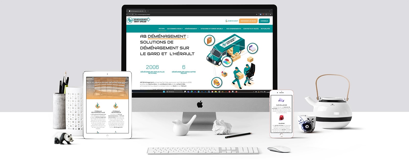 AB Déménagement a fait appel à notre équipe pour la réalisation de son site vitrine